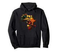 Africa Continent Glitch Art Design Pullover Hoodie