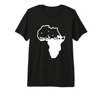 Africa Continent with African Animals from The Savannah Premium T-Shirt