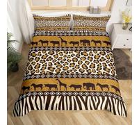 Africa Duvet Cover King Size African Animal Bedding Quilt Cover 3 Pcs, 3D Africa Print Reversible Bedding Set Ultra Soft Brushed Microfiber Bed Set Bedroom Decor, 2 Pillowcases b617