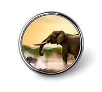 Africa Elephant Badge Holder Exquisite Round Badge with Picture Pin DIY Button Badges Personalized Metal Button Pin Fashion Brooch Crafts Gifts Clothes Decorative Pins