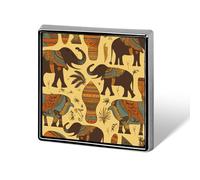 Africa Elephant Button Pin Funny Cute Brooch Pins Personalized Square Lapel Pin Badges Alloy Pinback Button Badge Novelty Backpack Pins for Jackets Hat Bags Chrismas Birthday Gift