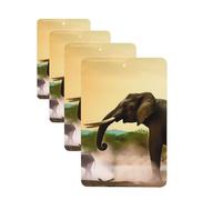 Africa Elephant Car Air Freshener Cards for Women Men 4 Pack Cute Car Accessories Long Lasting Scent Car Diffuser Hanging Auto Aromatherapy Tablets Car Fresheners Gifts