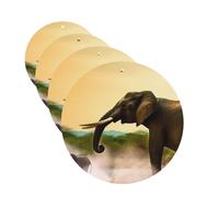 Africa Elephant Car Air Freshener Cards for Women Men 4 Pack Cute Car Accessories Long Lasting Scent Car Diffuser Hanging Auto Aromatherapy Tablets Car Fresheners Gifts