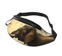 Africa Elephant Fanny Pack for Men Women, Waterproof Sports Waist Bag Fashion Belt Bag Crossbody Bags Hip Bum Bag with Adjustable Strap Large Sling Bag Purse for Travel Hiking