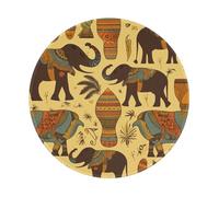 Africa Elephant Mouse Pad with Anti-fray Stitching, Waterproof Gaming Mouse Mat for Men Women Non-Slip Rubber Base Round Computer Mousepad for Office Desk Accessories 8in