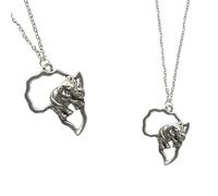 Africa Elephant Necklace Safari Chain Gift Animal African Wildlife Continent South Nature Jewellery Silver Nigeria Map Travel