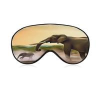 Africa Elephant Sleep Mask,Adjustable Strap Sleeping Mask, Complete Light Blocking Sleep Shade Cover,Soft Breathable Comfortable Blindfold for Women and Men