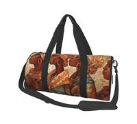 Africa Ethnic Pottery Duffel Bags for Women Men, Foldable Travel Totes Bag for Airplane Essentials, Weekender Overnight Bags Large Sport Gym Bag Carry On Luggage Bag with Strap