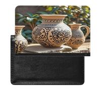 Africa Ethnic Pottery Passport Holder with Card Slots Portable Passport Cover Compact Waterproof Passports Protector