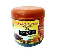 Africa Finest Natural Black Soap Paste (Honey) (Skin & Scalp Exfoliate & Hydrate) 450g