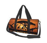 Africa Giraffe Majestic Tree Duffle Bag With Shoes Compartment And Adjustable Strap,Foldable Travel Duffel Bags For Men Women,Waterproof Duffel Bags, Black, One Size