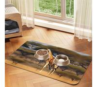 Africa Giraffe Majestic Tree Print Cat Food Mat Pet Feeding Mat for Floor Pet Supplies Dog Water Bowl Mat Dog Essentials