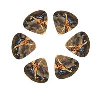 Africa Giraffe Majestic Tree print Guitar Picks 12PCS Mixed Gauges(0.46/0.71/0.96mm) with Case, for Guitar/Ukulele