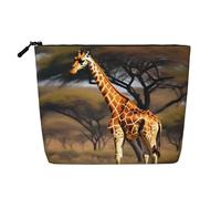 Africa Giraffe Majestic Tree Print Makeup Bag Cute Cosmetic Bag for Women Makeup Pouch Travel Toiletry Bag for Lady