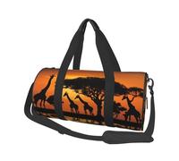 (Africa Giraffe Majestic Tree) Print Round Large Travel Bag - Multi-Compartment Organizer Lightweight for Trips & Sports