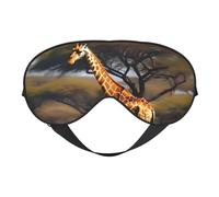 Africa Giraffe Majestic Tree Print Silk Like Sleep Eye Mask Comfortable Blindfold Adjustable Soft Eye mask for Sleep