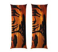 Africa Giraffe Majestic Tree Print Ultra Soft Microfiber Pillowcases, Breathable Long Pillow Case, Envelope Closure 20x60inch