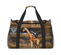 Africa Giraffe Majestic Tree print Weekender Overnight Carry On Bag Gym Luggage Bag Duffel Bag for Travel Women, Black, One Size
