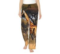 Africa Giraffe Majestic Tree Print Women'S Lightweight Lounge Pajama Pants - Soft Breathable Versatile Sleep Bottoms S-3xl