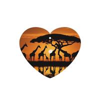 (Africa Giraffe Majestic Tree) Printed Paper Car Air Freshener Lavender Scented Hanging Odor Remover 10/40/100 Pcs for Vehicle Home Closet Wardrobe - Heart Shape