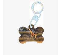 Africa Giraffe Majestic Tree Printing Dog Tag Bone Shaped Double Sided Pattern Dog Id Tags Bone Shaped Pet Name Tags Dog Collar Tags