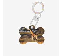 Africa Giraffe Majestic Tree Printing Dog Tag Bone Shaped Double Sided Pattern Dog Id Tags Bone Shaped Pet Name Tags Dog Collar Tags