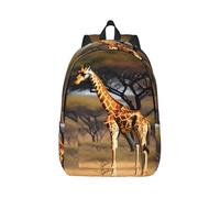 Africa Giraffe Majestic Tree Printing Drawstring Backpack Bag, Students' String Backpack Bulk Cinch Sack Tote Bags For Gym Traveling Boys Girls