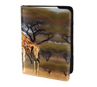 Africa Giraffe Majestic Tree Printing Passport Holder For Travel Must Have,Passport Cover Case For Travel Accessories For Women Men, Black, One Size
