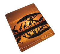 Africa Giraffe Majestic Tree Stitched Edge Mouse Pad - 3mm Rubber Base Desk Mat for Office Work Gaming, Non-Slip Keyboard Pad, Vertical Rectangle