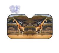 Africa Giraffe Majestic Tree Sun Shade - Folding Car Front Window Sunshade for Cars SUV Trucks,Max UV Blocking and Keep The Vehicle Cool