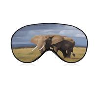 Africa Grassland Elephant Sleep Mask for Women Men Soft Breathable Eye Masks Light Blocking Sleeping Mask for Side Sleeper Eye Cover Night Blindfold Sleep Shade Cover for Sleeping Travel Nap