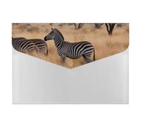 Africa Grassland Zebra File Folder 6-Pocket, Waterproof Accordion File Organizer with Snap Closure, Expanding Document Holder for Office, Home