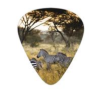 Africa Grassland Zebra Guitar Picks with Organizer Storage Box Guitar Plectrums 12PCS 3 Thickness Thin Medium Heavy 0.46 0.71 0.96mm Guitar Picks For Acoustic Electric or Bass Guitars