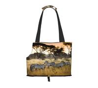 Africa Grassland Zebra Patterned pet shoulder bag 26 * 34cm lightweight breathable travel pet bag weekend pet travel set