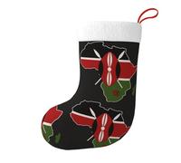Africa in Profile Kenya Large Christmas Stocking 17.7", Xmas Gift Sock for Family, Hanging Stocking, Party Decor