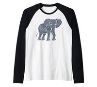 Africa - India - Animals - Elephant Raglan Baseball Tee