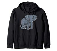 Africa - India - Animals - Elephant Zip Hoodie