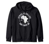 Africa Is Calling African Holiday Homesickness Unity Day Zip Hoodie