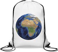 Africa Is Huge Earth Graphic Gym Sack Casual Drawstring Bag White