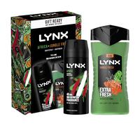 LYNX Africa & Jungle Fresh The Sidekick Duo Deodorant Gift Set 3-in-1 Body, Face & Hair Wash & Body Spray perfect for his daily routine 2 piece