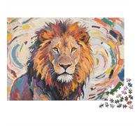 Africa Lion 1000 Pieces Jigsaw Puzzles for Adults Festive Gifts Family Challenging Educational Challenge Home Decoration for Adults Gifts Ideas 1000pcs (75x50cm)
