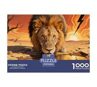 Africa Lion 1000pcs Paper Jigsaw Puzzles Wildlife What Happens Next Beautiful Decoration for Adults And Kids 38x26cm/1000pcs