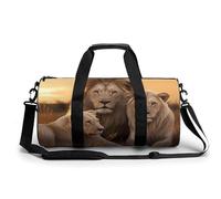 Africa Lions Family Gym Duffel Bag Sports Shoulder Backpack Travel Weekender Handbag for Men Women