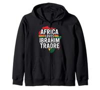 Africa loves Traore Burkina Faso- Ibrahim Traoré Zip Hoodie