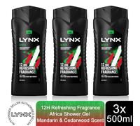 Lynx Limited Edition FIFA Africa 3-in-1 Body Wash shower gel with a mandarin & sandalwood fragrance for an all day fresh & clean feel 500 ml