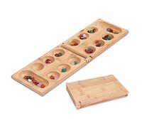 Africa Mancala Board Game With Colorful Natural Stones Pebbles Folding Wooden Board Chess Set For Kids Adult Puzzle Toys Educational Toys
