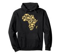 Africa Map Animals Melanin African Black History Month Pullover Hoodie