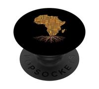 Africa Map Kente Roots Funny Cultural Women MEn PopSockets Adhesive PopGrip