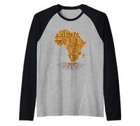 Africa Map Kente Roots Funny Cultural Women Men Raglan Baseball Tee