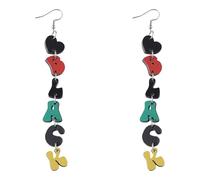 Africa Map Natural Wood Dangle Earring/Black History Month Earrings June th/African Map Earrings Geometric Earrings for Women, 1, Resin, No Gemstone
